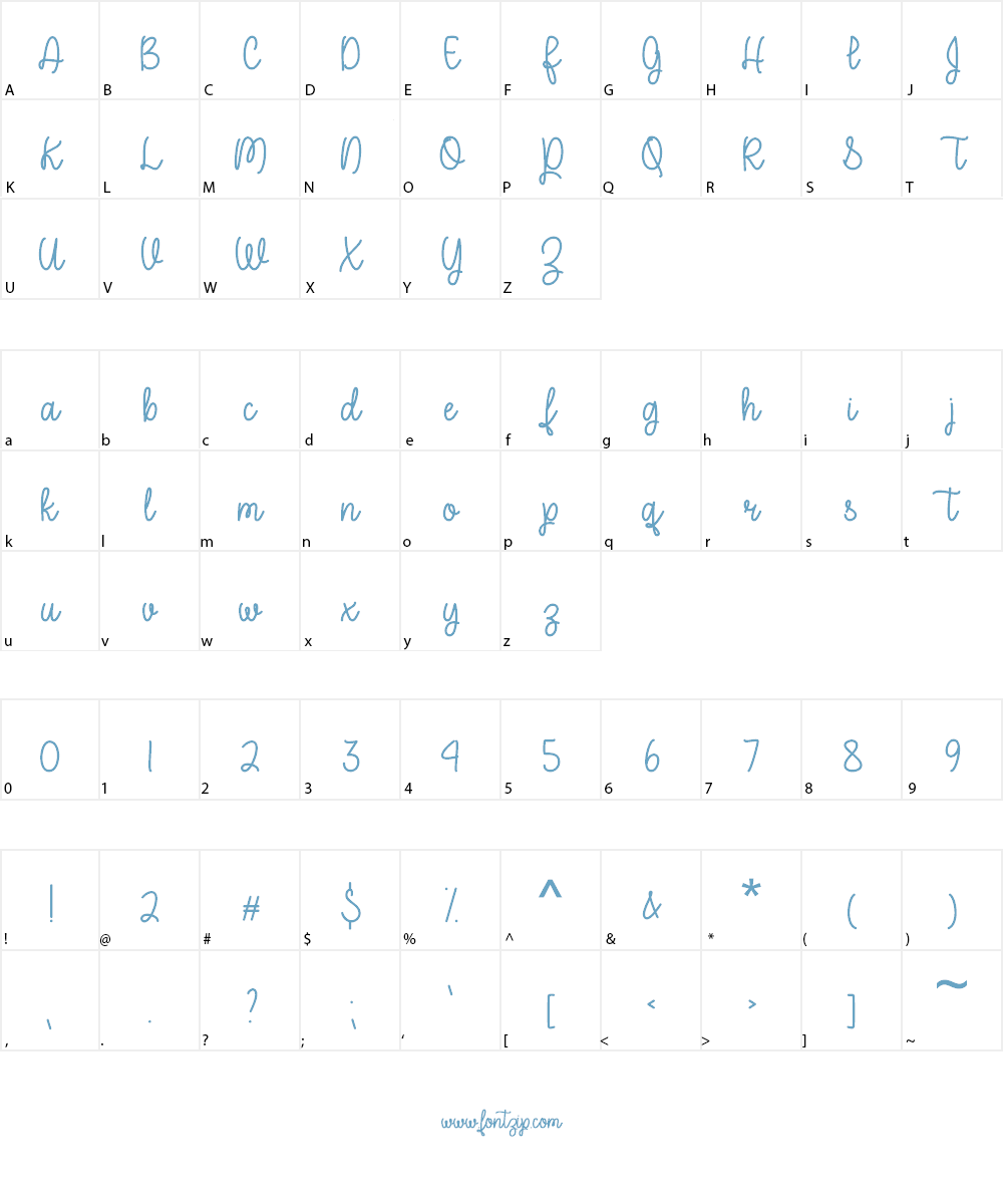 A Perfect Place Font Character
